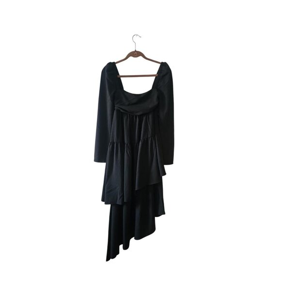 NWT | WeWoreWhat | Asymmetrical Puff-Sleeve Teired Maxi Dress - Picture 2 of 5